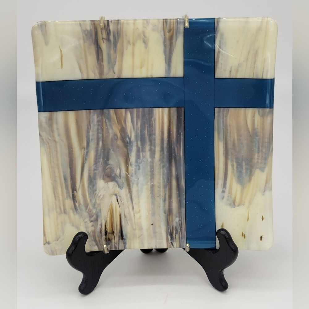 Signed Fused Art Glass Made In Alaska 8"